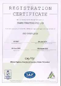 TIMES PRINTERS PTE LTD - ISO 14001 Certificate-1