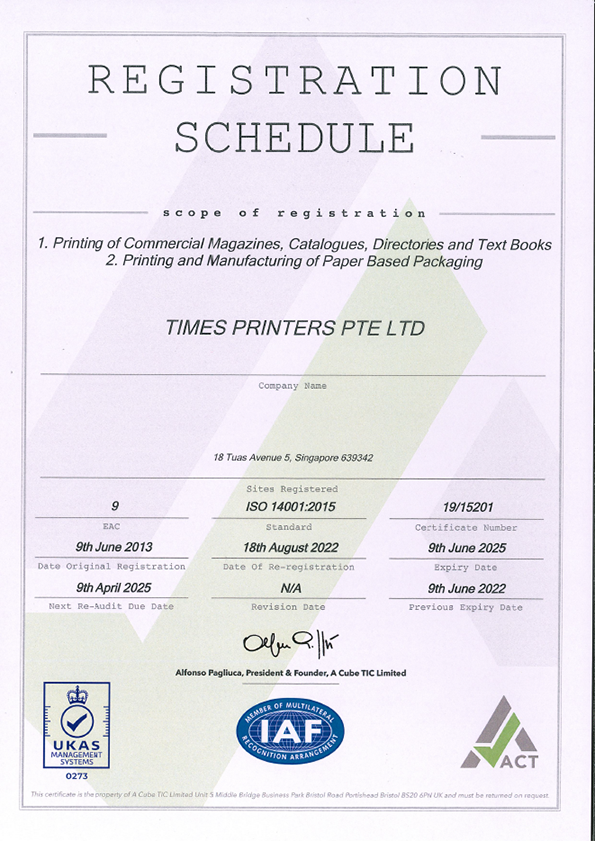 TIMES PRINTERS PTE LTD - ISO 14001 Certificate-2
