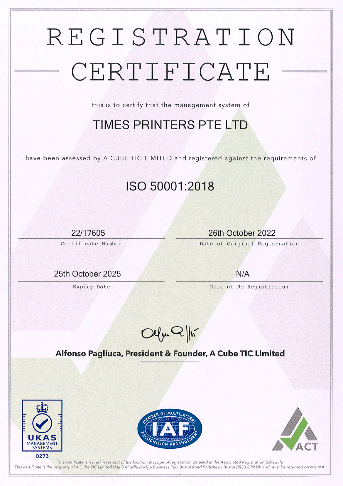 TIMES PRINTERS PTE LTD - ISO 45001 Certificate-2
