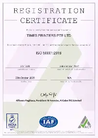 TIMES PRINTERS PTE LTD - ISO 45001 Certificate-2