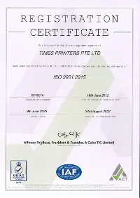 TIMES PRINTERS PTE LTD - ISO 9001 Certificate-1