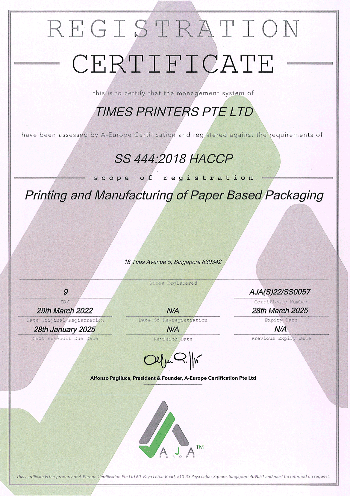 TIMES PRINTERS PTE LTD - ISO 9001 Certificate-2